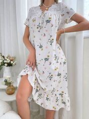 Акція на Нічна сорочка жіноча SHEIN GD-00204882 L Кремова від Rozetka