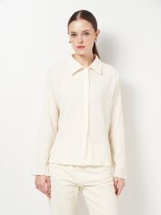 Акція на Блузка жіноча SHEIN 0-2545 XL Бежева від Rozetka
