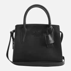 Акція на Сумка крос-боді жіноча з натуральної шкіри маленька Coach Andrea Carryall BG-COA-88 Чорна від Rozetka