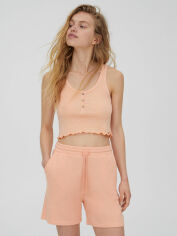 Акція на Топ жіночий Pull & Bear XAZ476013TKOG XS Помаранчевий з білим від Rozetka