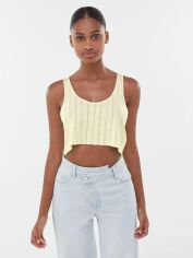 Акция на Топ жіночий Bershka XAZ475905RBWS XL Світло-жовтий от Rozetka