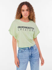 Акція на Футболка жіноча Bershka XAZ475998WNDJ L Салатова від Rozetka