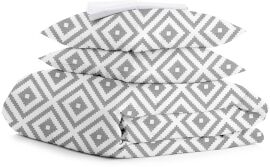 Акція на Комплект натуральної постільної білизни Cosas Євро 200х220 OrnamentGrey_White від Rozetka