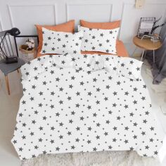 Акція на Комплект постільної білизни Cosas Двоспальний 180х220 Star Big Grey-El160-Terrakot від Rozetka