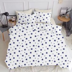 Акція на Комплект постільної білизни Cosas Двоспальний 180х220 Star Big Blue-El160-Beige від Rozetka