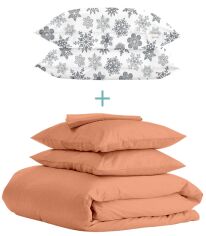 Акція на Комплект Cosas 1.5-спальний Ranfors Terrakot + подарунок наволочки 2 шт Snowflakes Grey від Rozetka