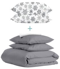 Акція на Комплект Cosas 1.5-спальний Ranfors Graphite + подарунок наволочки 2 шт Snowflakes Grey від Rozetka