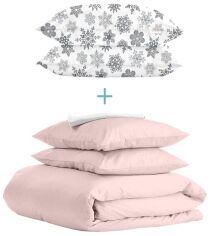 Акція на Комплект Cosas 1.5-спальний Ranfors Rose + подарунок наволочки 2 шт Snowflakes Grey від Rozetka