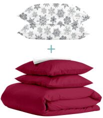 Акція на Комплект Cosas 1.5-спальний Ranfors Bordo + подарунок наволочки 2 шт Snowflakes Grey від Rozetka