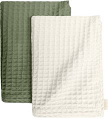 Акція на Набір рушників Cosas Cube Olive/White 75х130 см + 95х130 см від Rozetka