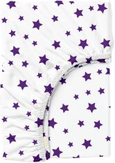 Акція на Простирадло на резинці Cosas Purple Stars Фіолетовий 160x200 + 30 см від Rozetka