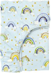 Акція на Простирадло на гумці Cosas Rainbow Star Blue 90х200+20 см від Rozetka