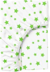 Акція на Простирадло на резинці Cosas Green Stars Салатовий 160x200 + 25 см від Rozetka