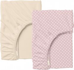 Акція на Набір Cosas Простирадло на резинці 180x200 2 шт Set_Beige_DotsRose від Rozetka