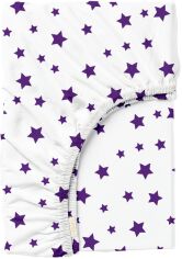 Акція на Простирадло на гумці Cosas Purple Stars 90х200+20 см (StarVioletWhite-3011_90x200x20) від Rozetka