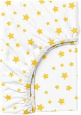 Акція на Простирадло на резинці Cosas Yellow Stars Золотистий 180х200+25 см від Rozetka