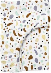 Акція на Простирадло на резинці Cosas Colorful Stones Бежевий 180х200+25 см від Rozetka