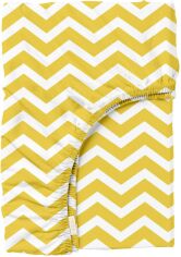 Акція на Простирадло на резинці Cosas Yellow Zigzag Золотистий 180х200+30 см від Rozetka