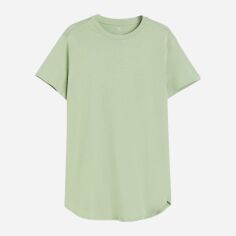 Акція на Футболка бавовняна довга чоловіча H&M 598755006c28 S Зелена від Rozetka