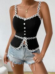 Акція на Топ жіночий SHEIN GD-00206025 L Чорний від Rozetka