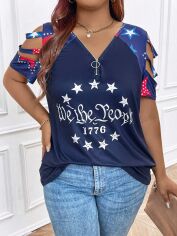 Акція на Футболка довга жіноча SHEIN GD-00227242 4XL Різнокольорова від Rozetka