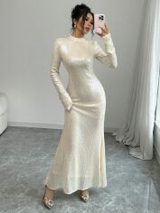 Акція на Сукня осіння жіноча SHEIN GD-00197432 L Кремова від Rozetka