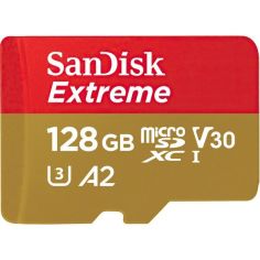 Акция на Карта памяти SanDisk microSDXC 128GB Class 10 UHS-I U3 A2 R160/W90MB/s Extreme V30 + SD-адаптер от MOYO