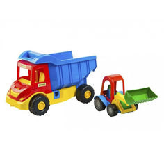 Акция на Машинка Грузовик с трактором Wader Multi truck (39219) от Будинок іграшок