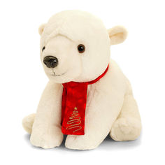 Акція на М'яка іграшка Keel toys Полярний ведмідь із різдвяним шарфиком 20 см (SX2665) від Будинок іграшок