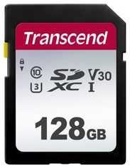 Акция на Карта памяти Transcend SD 128GB C10 300S UHS-I U1 V10 R100/W25 (TS128GSDC300S) от MOYO