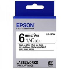 Акция на Лента Epson LK2WBN принтеров LW-300/400/400VP/700 Std Blk/Wht 6mm/9m от MOYO