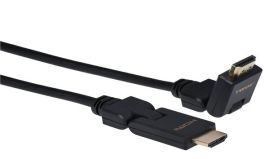 Акція на Кабель HDMI 2Е (AM/AM) V1.4, 180 degree, Ultra Slim, Aluminium, black 2m від MOYO