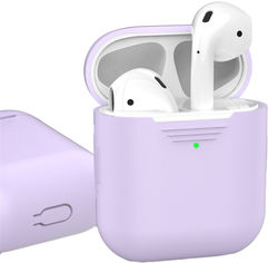 Акция на Классический Силиконовый чехол AhaStyle для Apple AirPods Lavender (AHA-01020-LVR) от Rozetka UA