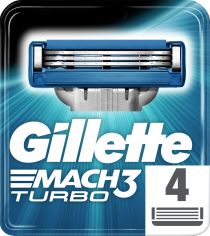 Акція на Сменные картриджи для бритья (лезвия) мужские Gillette Mach3 Turbo 4 шт (3014260331306) від Rozetka UA