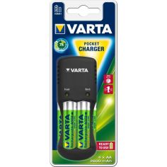 Акция на Зарядное устройство VARTA Pocket Charger + 4AA 2600 mAh NI-MH (57642101471) от Foxtrot