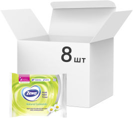 Акція на Упаковка влажной туалетной бумаги Zewa Natural Camomile c ароматом ромашки 42 шт 8 упаковок (7322540796544) від Rozetka UA