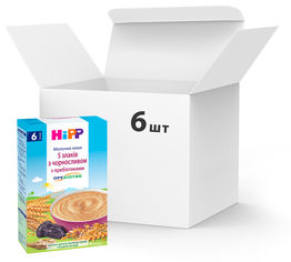 Акция на Упаковка молочных каш HiPP 5 злаков с черносливом с пребиотиками 6 пачек по 250 г (9062300425809_9062300440130) от Rozetka UA