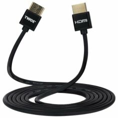 Акція на Кабель HDMI 2Е (AM/AM) V2.0, Ultra Slim, Aluminium, Black 2m (2EW-1119-2m) від MOYO