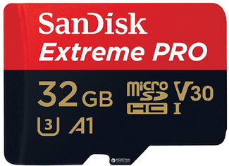 Акція на SanDisk microSDHC 32GB Extreme Pro A1 C10 V30 U3 100MB/s (SDSQXCG-032G-GN6MA) від Rozetka UA