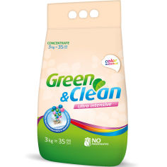 Акция на Стиральный порошок GREEN&CLEAN Ultra intensive для цветного белья 3 кг (GCL04094) от Foxtrot