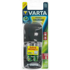 Акція на Зарядное устройство VARTA Pocket Charger + 4AA 2100 mAh NI-MH (57642101451) від Foxtrot