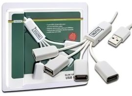 Акция на USB хаб USB 2.0, Digitus 4 порта,  пассивный, White (DA-70216) от MOYO