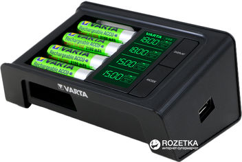 Акция на Зарядное устройство Varta LCD Smart Charger 4x2100 мАч NI-MH АА USB (57674101441) от Rozetka UA
