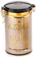 Акція на Чай черный листовой Akbar Gold  225 г в жестяной банке (5014176001223) від Rozetka UA