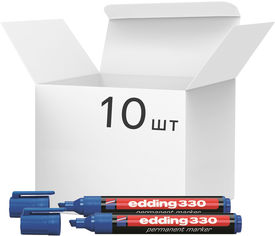 Акция на Набор маркеров перманентных Edding Permanent 1-5 мм 10 шт Синих (e-330/03) от Rozetka