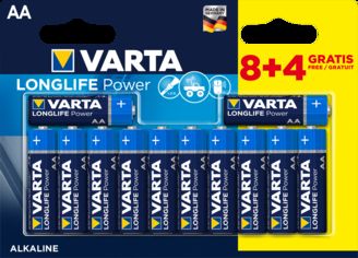 Акція на Батарейка Varta Longlife Power AA BLI 12 (8+4) Alkaline (04906121472) (4008496659234) від Rozetka UA