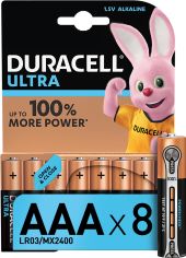 Акція на Щелочные батарейки Duracell Ultra Power AAA 1.5В LR03 8 шт (5000394063488) від Rozetka UA