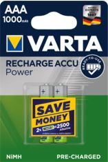 Акція на Аккумулятор универсальный Varta Rechargeable Accu AAA 1000 мАч BLI 2 Ni-MH (05703301402) (4008496538621) від Rozetka UA