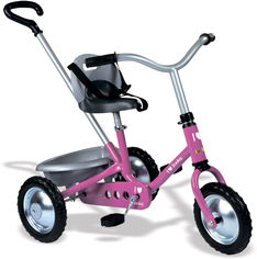 Акция на Детский металлический велосипед Smoby Zooky с багажником Розовый (454016) (3032164540167) от Rozetka UA