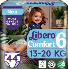 Акція на Подгузники Libero Либеро Comfort 6 13-20 кг 44 шт одноразовые (7322541083926) від Rozetka UA